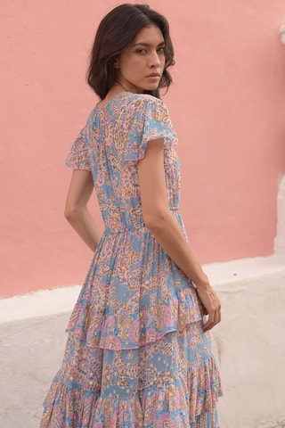 Robe longue Colombian Dreams - Bleu