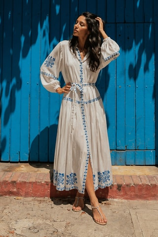 Robe longue Colombian Dreams - Bleu