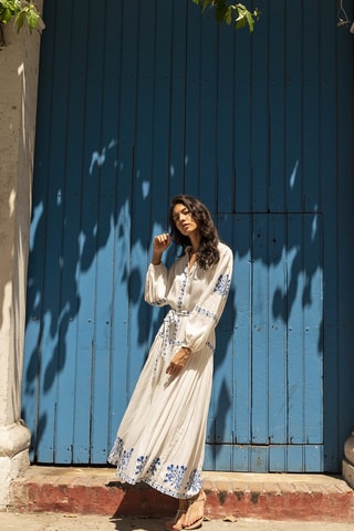 Robe longue Colombian Dreams - Bleu