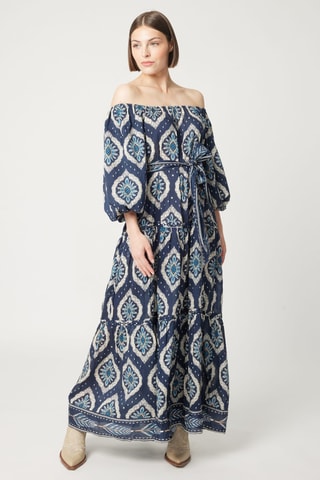 Robe longue Parisian Chic - Bleu marine