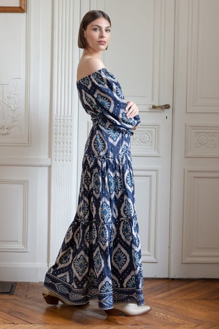 Robe longue Parisian Chic - Bleu marine
