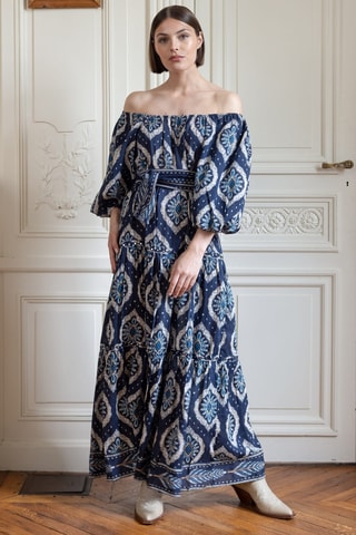 Robe longue Parisian Chic - Bleu marine