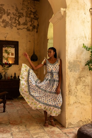 Abito lungo Colombian Dreams - Bianco