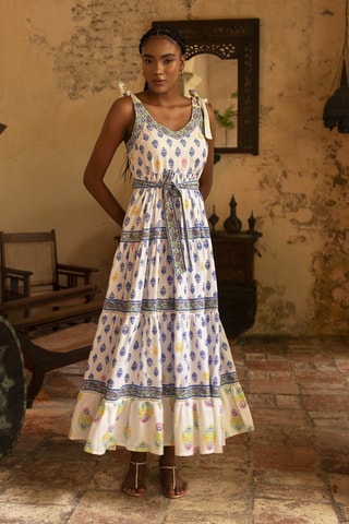 Abito lungo Colombian Dreams - Bianco