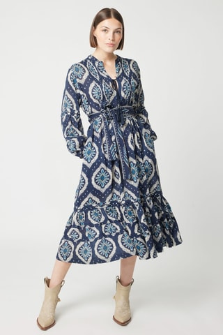 Robe longue Parisian Chic - Bleu marine