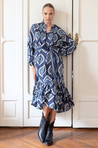 Robe longue Parisian Chic - Bleu marine