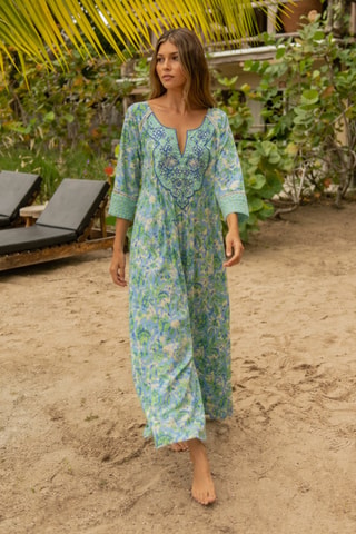 Robe longue Colombian Dreams - Bleu