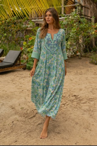 Robe longue Colombian Dreams - Bleu