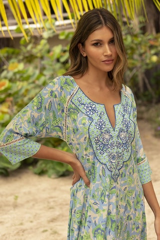 Robe longue Colombian Dreams - Bleu