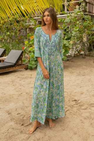 Robe longue Colombian Dreams - Bleu