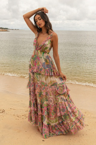 Robe longue Colombian Dreams - Vert