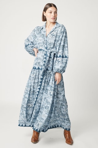 Robe longue Parisian Chic - Bleu