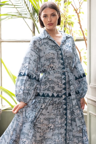 Robe longue Parisian Chic - Bleu