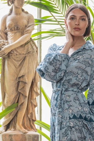 Robe longue Parisian Chic - Bleu