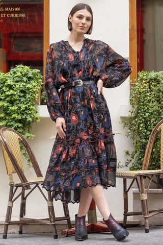 Robe longue Parisian Chic - Multicolore
