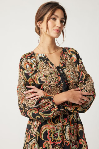 Robe longue Parisian Chic - Multicolore