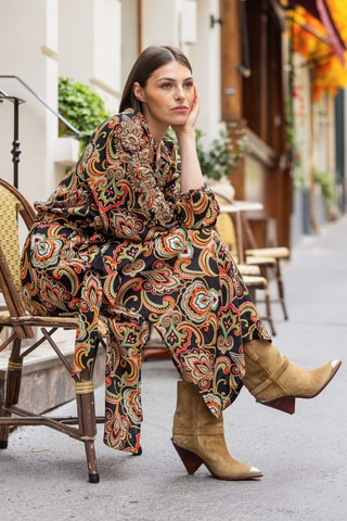 Robe longue Parisian Chic - Multicolore
