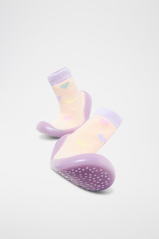 Chaussons-chaussettes - Saumon