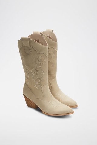 Bottes en nubuck - Beige