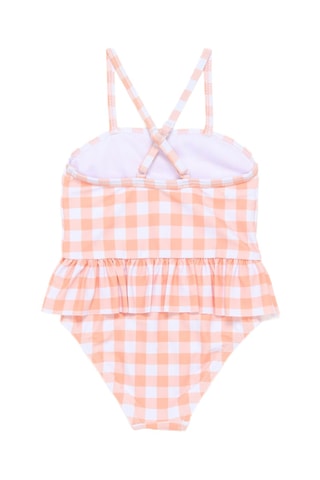 Maillot 1 pièce - Saumon et blanc