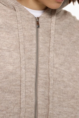 Cardigan con cappuccio - Beige melange