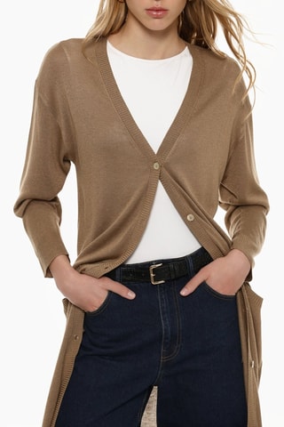 Cardigan lungo - Marrone