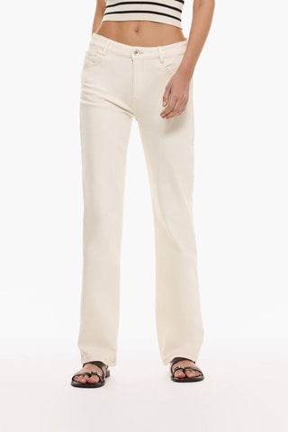 Pantalón straight tiro alto - Crudo