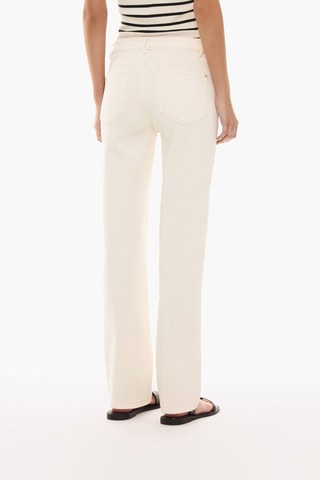 Pantalón straight tiro alto - Crudo