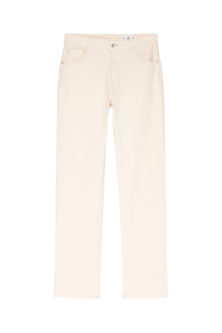 Pantalón straight tiro alto - Crudo
