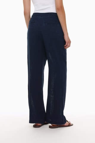 Pantalon en lin - Bleu marine