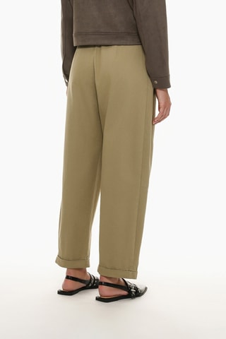 Pantalon large taille haute - Vert olive