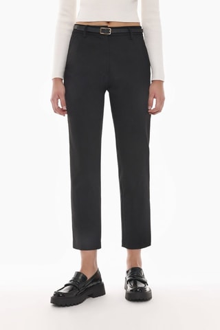 Pantaloni 7/8 a vita alta - Nero