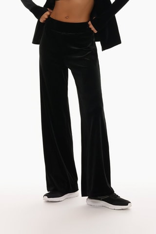 Pantaloni in velluto a vita alta - Nero