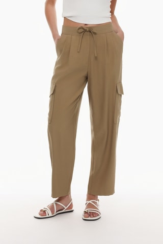 Pantalon taille haute - Marron clair