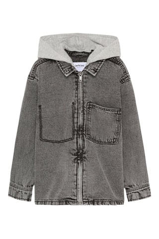 Veste en jean à capuche - Gris foncé
