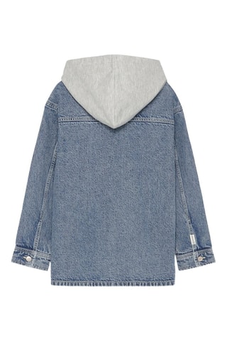 Veste en jean à capuche - Bleu
