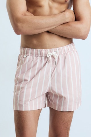 Short de bain - Rose et blanc