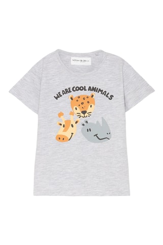2 t-shirts de pyjama - Gris clair chiné