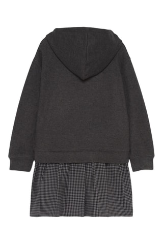 Robe trompe-l’œil à capuche - Anthracite