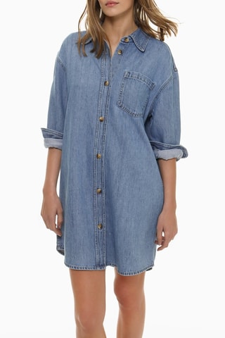 Abito a camicia in jeans - Blu