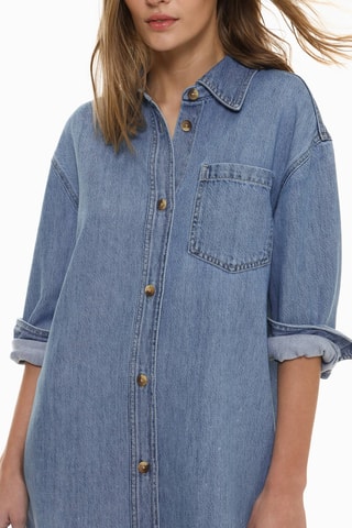Abito a camicia in jeans - Blu