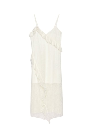 Robe midi en dentelle - Blanc