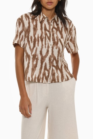 Camisa - Marrón y crudo
