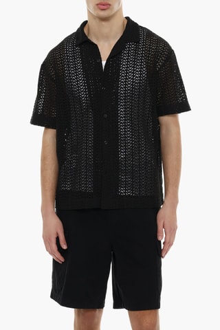 Chemise broderie anglaise - Noir