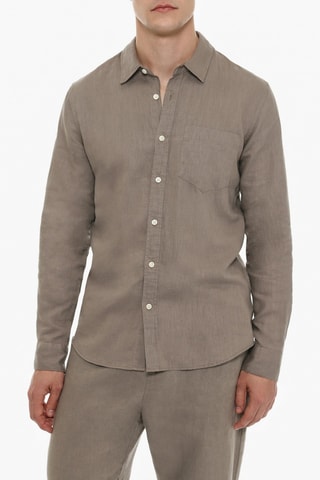 Camicia in lino - Taupe