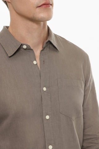 Camicia in lino - Taupe