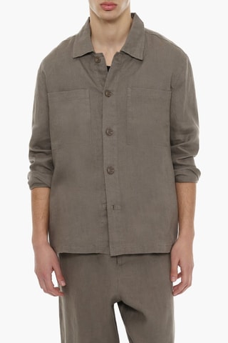 Camicia in lino - Kaki
