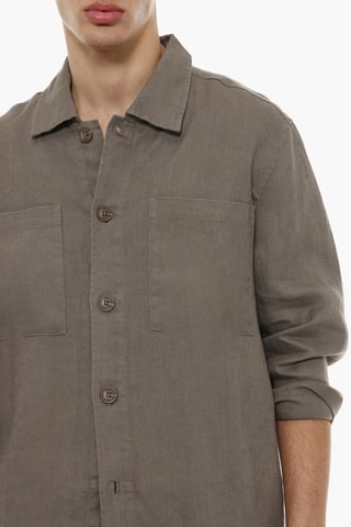 Camicia in lino - Kaki