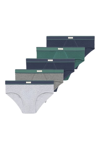5 slips - Bleu marine et gris