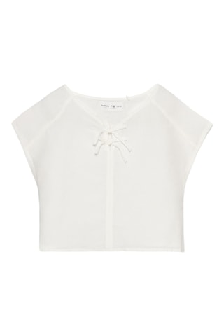 T-shirt in lino - Bianco